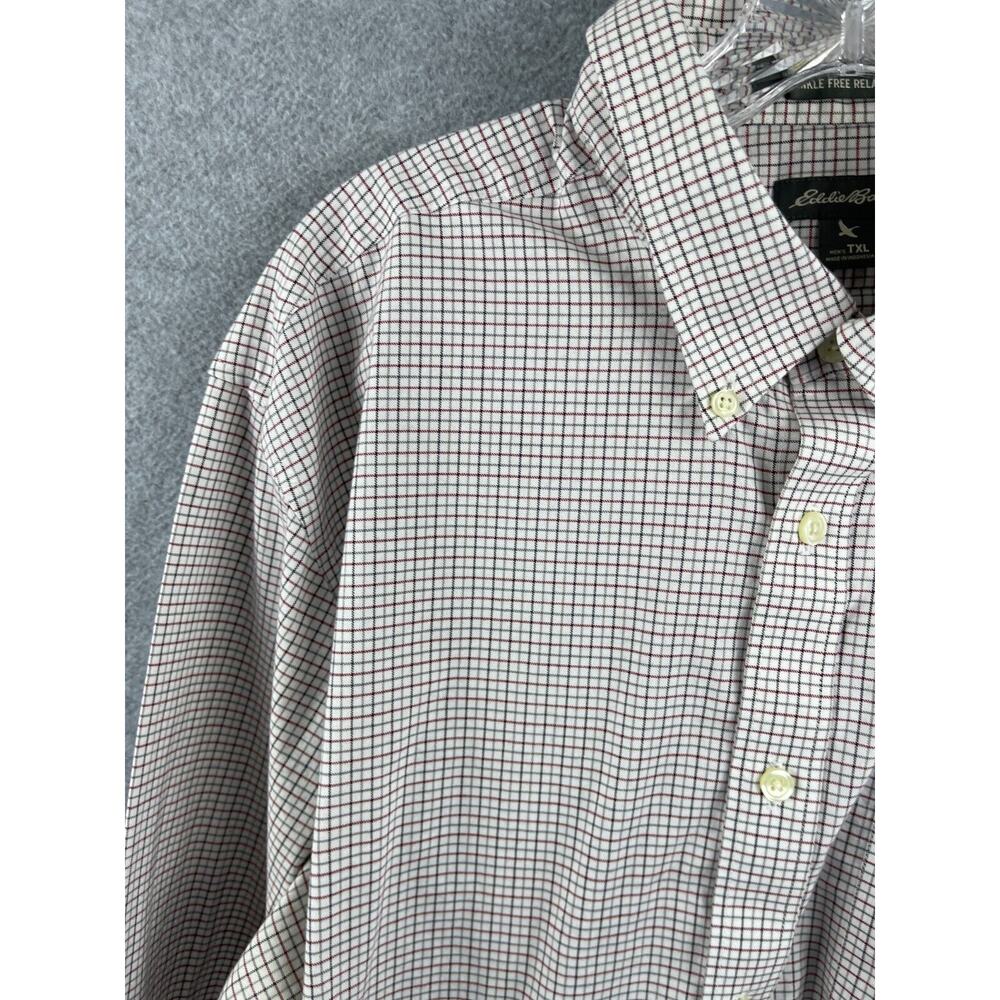Eddie Bauer Shirt Men's XLT Checks Long Sleeve Button Down Preppy Wrinkle Free - Picture 2 of 9